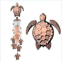 Plated colour metal tube bell Bell Wind Bell Hanging Decoration Solid Turtle Balcony Courtyard Retro Set