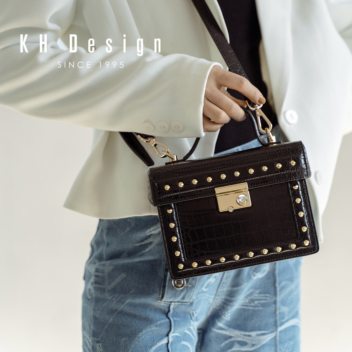 明治复古箱子小众设计轻奢斜挎包 khdesign女士包袋