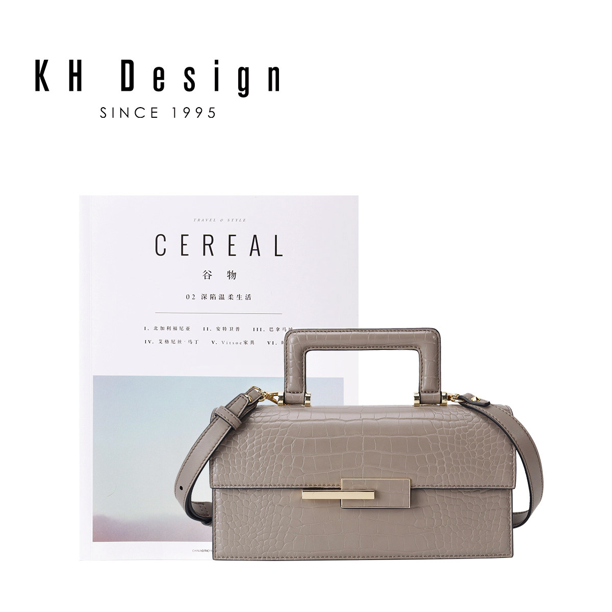 明治复古法棍休闲气质小众波士顿包 khdesign女士包袋