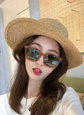 kimhekim茶色方形韩国ins太阳镜