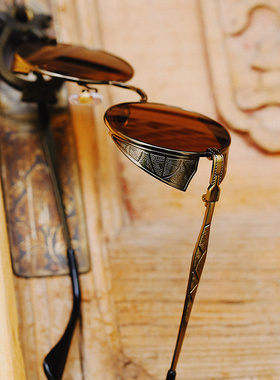 朋克风圆形太阳镜国潮男防紫外线