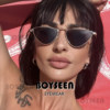 European and American trendy new triangle sunglasses, fashionable metal frame sunglasses, travel street photography, concave shape glasses, sun protection