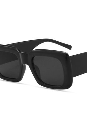 欧美摩登方框太阳镜复古豹纹女