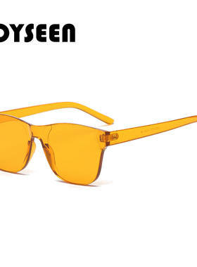 复古新款半透明无边框墨镜