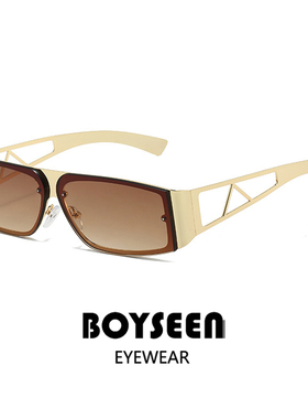 超窄框赛博金属前卫墨镜