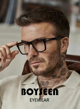 学院风休闲黑框防蓝光眼镜男