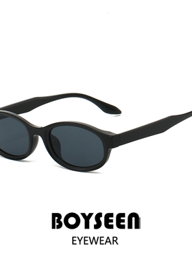 新款显脸小椭圆形眼镜欧美网红同款太阳镜男小红书同款复古墨镜女