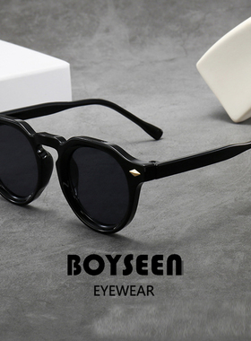 美式潮牌椭圆粗框墨镜男可配度数