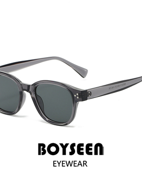 复古琥珀圆框墨镜男生