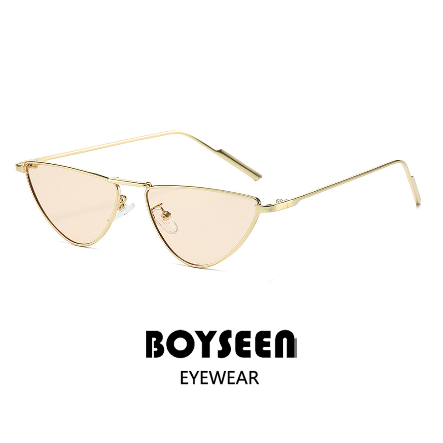 European and American trendy new triangle sunglasses, fashionable metal frame sunglasses, travel street photography, concave shape glasses, sun protection
