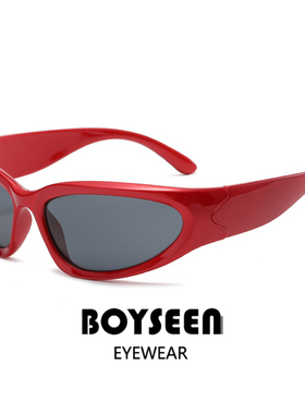 机能风未来科技感眼镜男女同款银色美式复古墨镜赛博朋克走秀眼镜