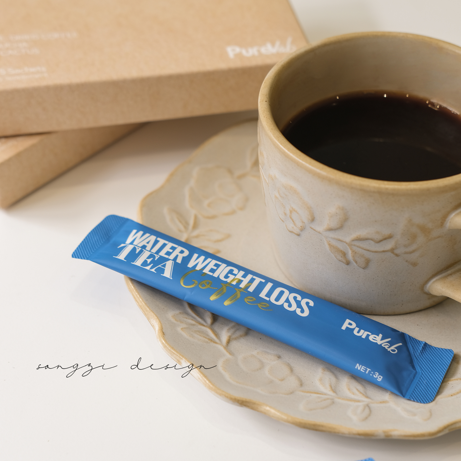 燃卡消仲力秒同类!保税澳大利亚澳洲PUREVAB减重发酵红茶咖啡茶咖 - 图1