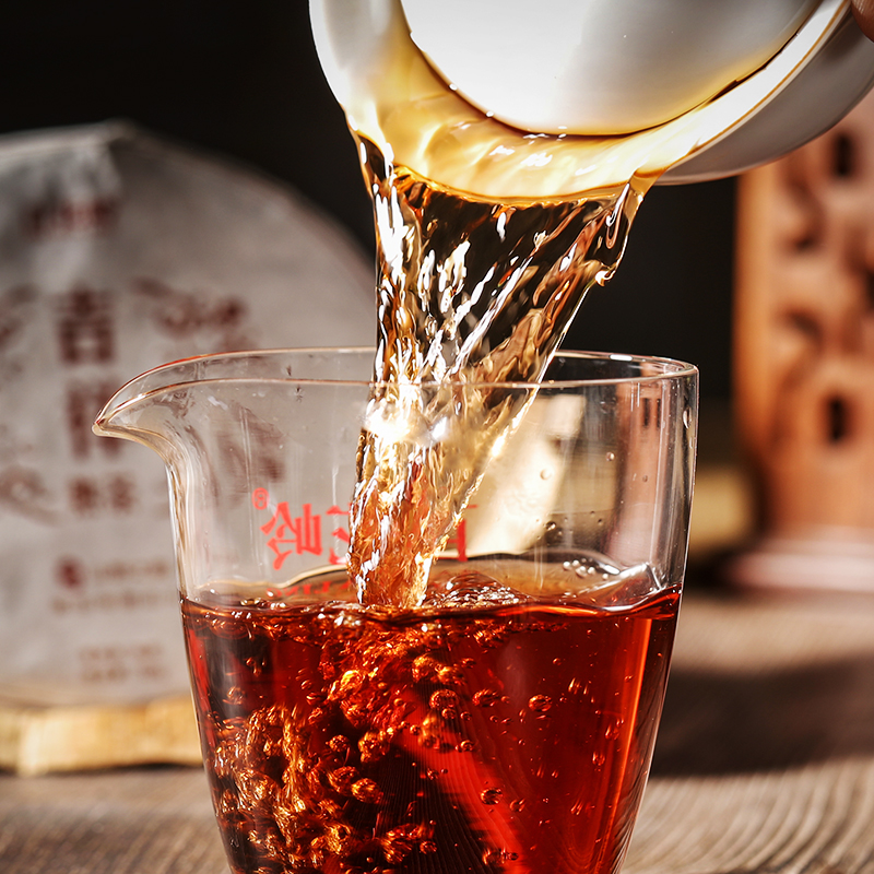 高黎贡山茶叶专营店10饼整提2000g 普洱茶熟茶饼茶云南棉纸吉祥七子饼黑茶百花岭茶叶2