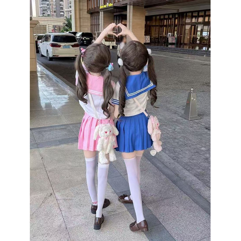 jk套装美少女JK战士2025夏季水手服制服学院衬衫上衣日系百褶裙 - 图3