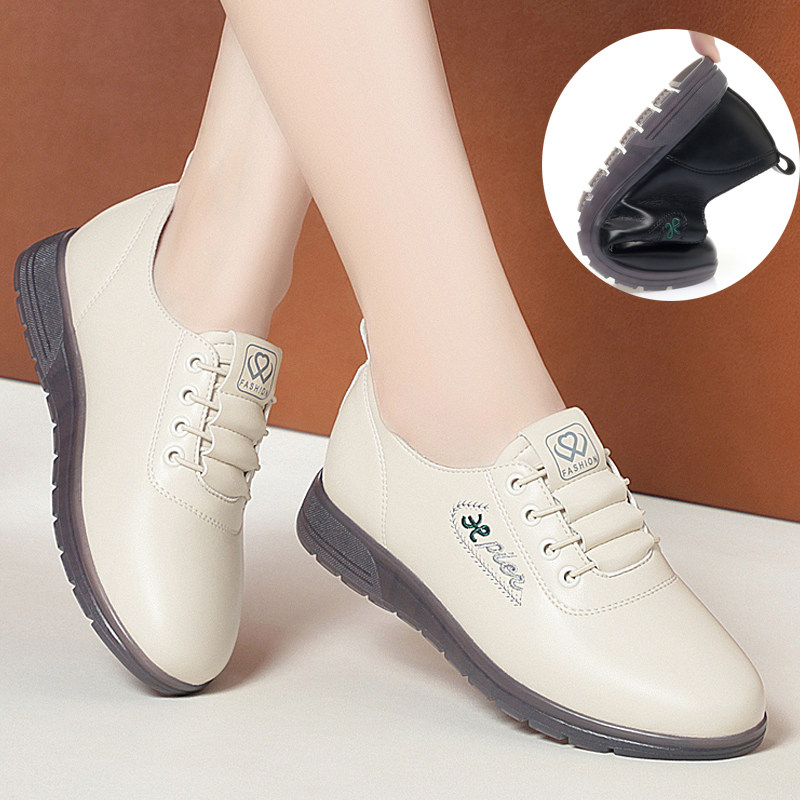 真皮休闲皮鞋女牛筋底深口软底软面舒适轻便妈妈鞋子2023新款单鞋,淘宝优惠券,粉丝福利购,淘宝优惠卷