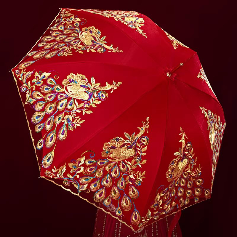 结婚红伞新娘雨伞中式婚伞迎亲婚礼陪嫁接亲出嫁喜伞高档订婚中式,淘宝优惠券,粉丝福利购,淘宝优惠卷
