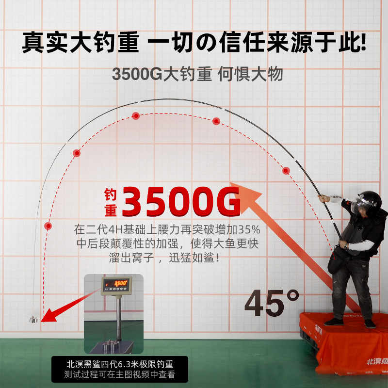 北溟鱼大物鱼竿手杆超轻硬鱼杆钓鱼竿台钓竿28调手竿野钓竿渔具