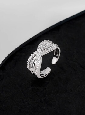 高级感轻奢戒指冷淡风小众设计简约时尚个性 ins潮超闪开口