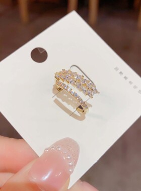 爆闪精致麦穗开口戒指 时尚个性ins小众设计感简约冷淡风指环