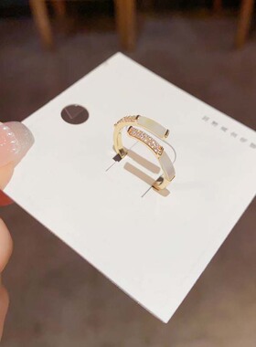 2025新款贝母开口戒指女小众设计个性轻奢高级感食指戒可调节