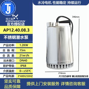 丹麦格兰富水泵AP12.40.08.3小型潜水泵水景循环泵不锈钢排污泵