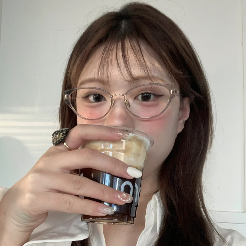 2025新款韩系复古猫眼镜框女可配度数近视镜片素颜显白超轻眼镜架 - 图2
