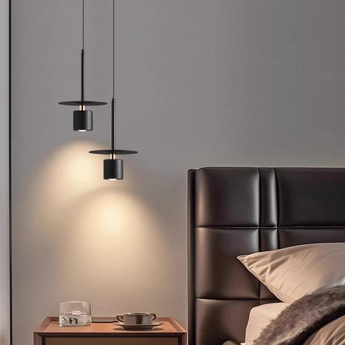 卧室床头吊灯现代简约2025新款主卧床头吊线灯极简北欧单头小吊灯 - 图0