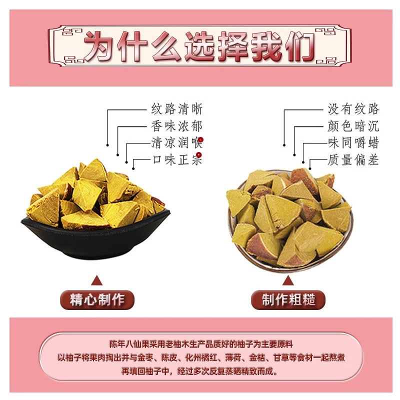 橘红八仙果橘红桔红柚子参皮橘红果零食陈年皮丹零食 - 图1