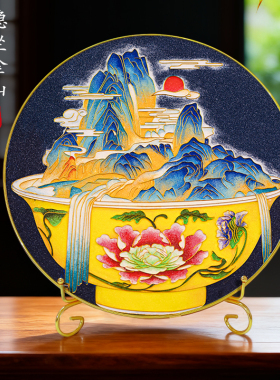千里江山景泰蓝掐丝珐琅画DIY