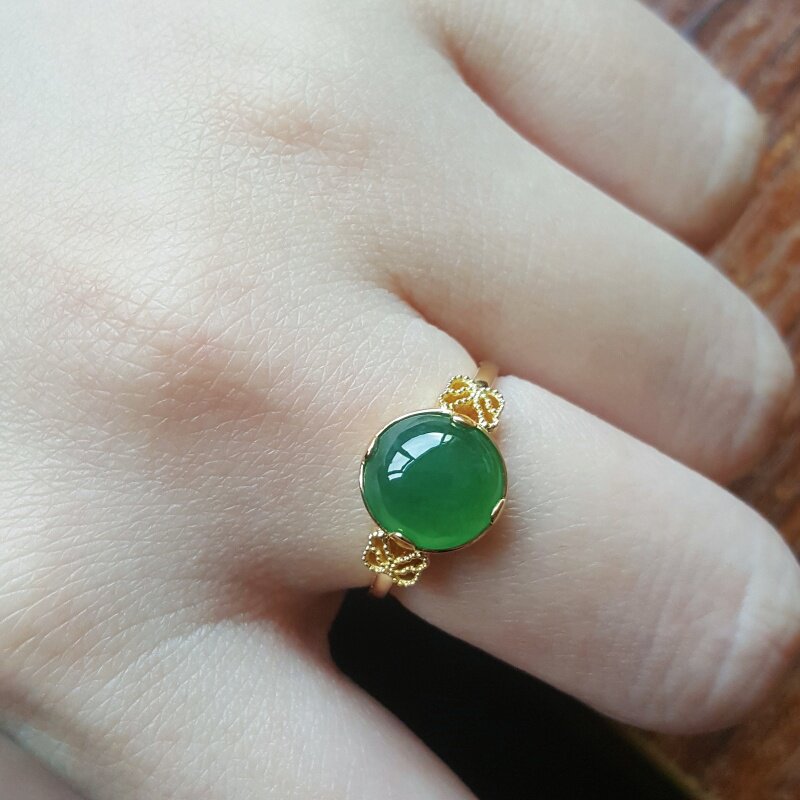Natural Burmese Grade A Jadeite Ring Ice Jadeite