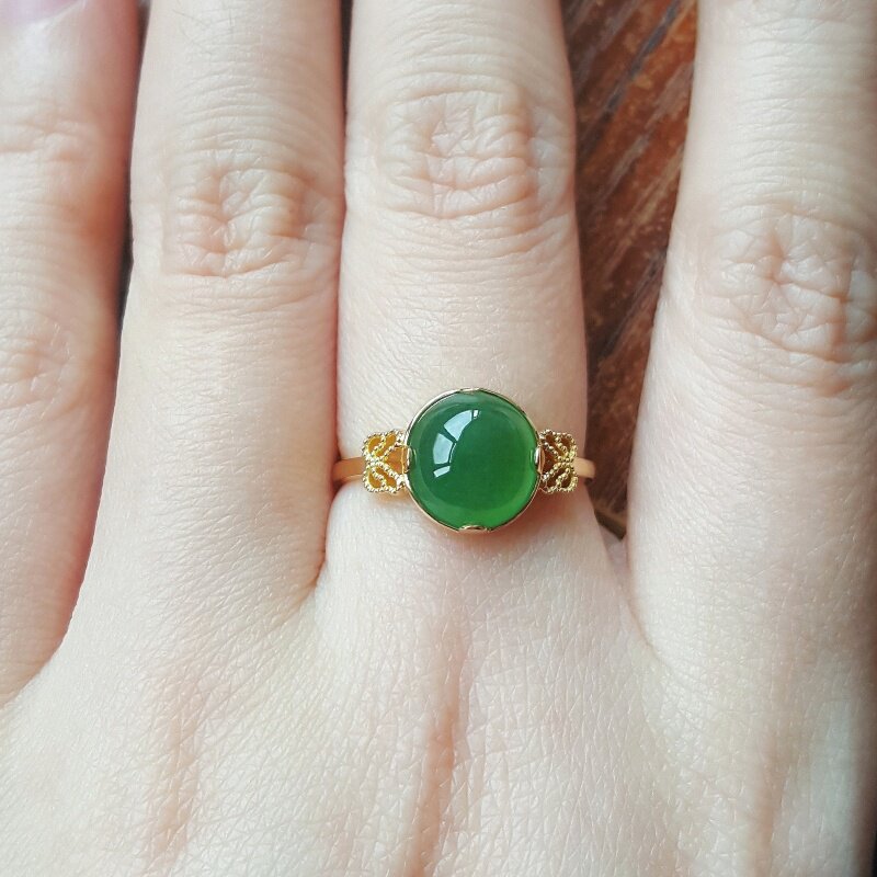 Natural Burmese Grade A Jadeite Ring Ice Jadeite