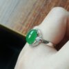 Jade Ring Natural Burmese Grade A Jadeite Cabochon Ring
