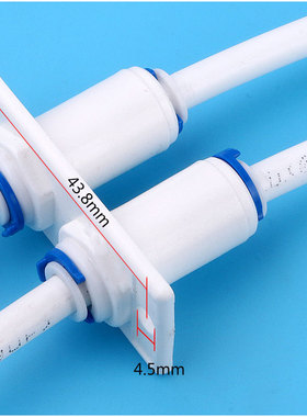 净水器二分连体双接口隔板夹2分PE管快插双夹隔板箱体穿板连接头
