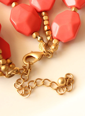 树脂珠子多层短款夸张毛衣链