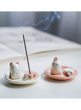 可爱猫咪兔子进口日本濑户烧