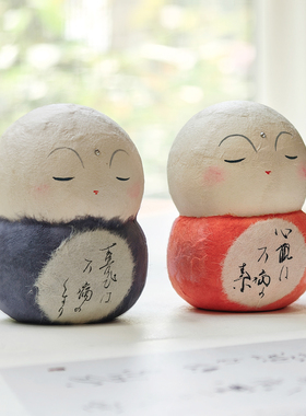 日本龙虎作不倒翁摆件祝福礼物