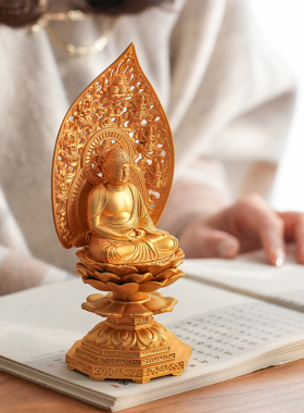 释迦牟尼 进口镀金如来佛像日本大师手作书房摆件平安祝福运供奉
