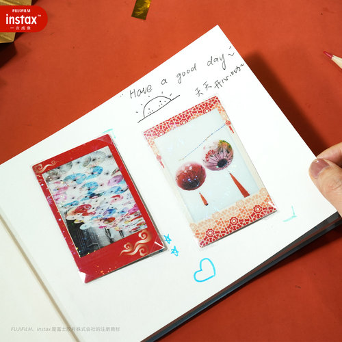 Fujifilm/富士instax一次成像正品 mini 迷你相纸边框贴 锦绣 - 图3