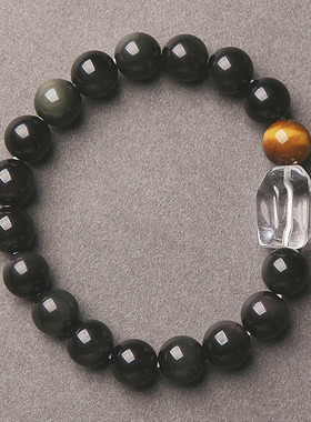 原创黑曜石水晶幸运个性时尚男士