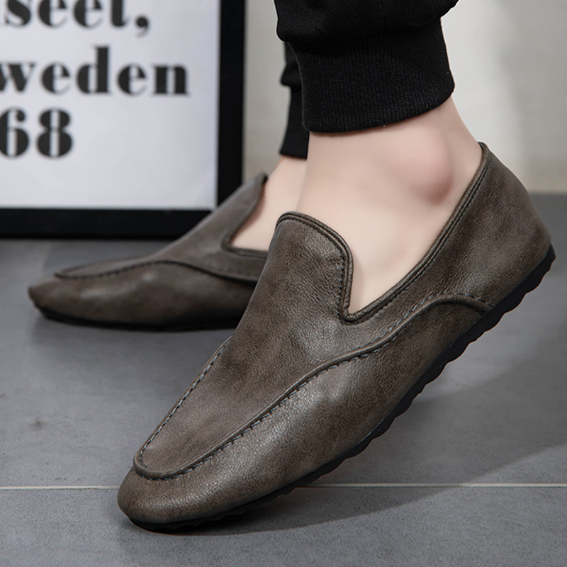 男豆豆鞋2025秋季新款真皮男士休闲一脚蹬懒人皮鞋潮鞋男商务英伦,淘宝优惠券,粉丝福利购,淘宝优惠卷