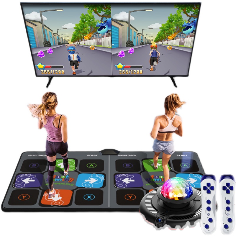 充电双人跳舞毯家用儿童无线体感游戏机摄像头减肥瑜伽毯跑步健身-图3