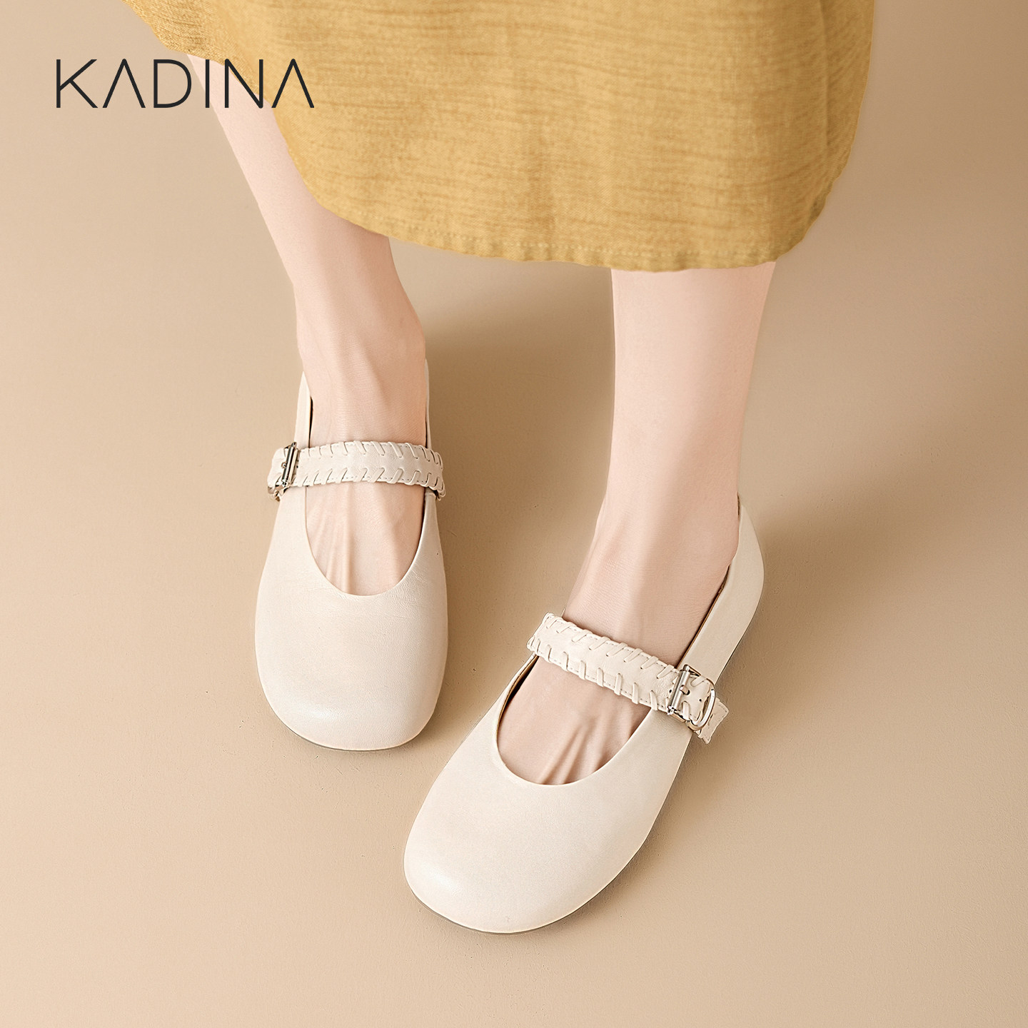 卡迪娜法式温柔风玛丽珍鞋女2026春季新款浅口平底可弯折软底单鞋,淘宝优惠券,粉丝福利购,淘宝优惠卷