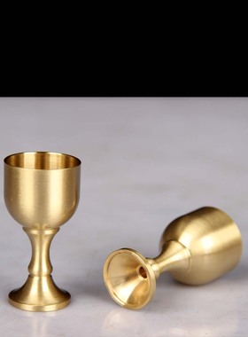 黄铜铜高脚酒杯摆件中式