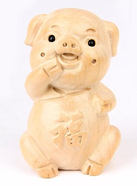 新款大号桃木生肖黄金袋鼠