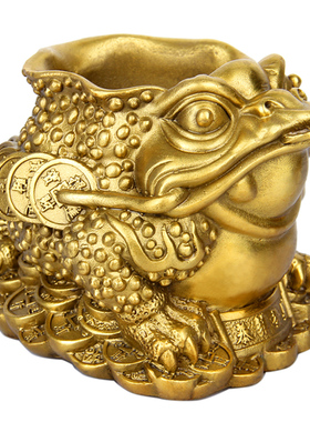 臻礼 铜金蟾笔筒摆件 铜老虎笔筒摆件铜算盘笔筒摆件