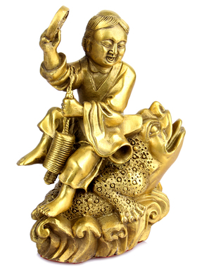 纯铜刘海戏金蟾摆件工艺品