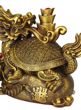 黄铜中式归来长寿龟家居摆设