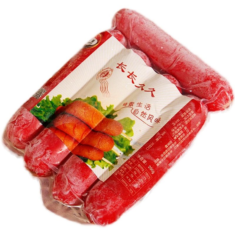 [冷冻]天荃长长久久200g纯素食素肉肠火腿肠红肠串串香肠仿荤斋菜,淘宝优惠券,粉丝福利购,淘宝优惠卷