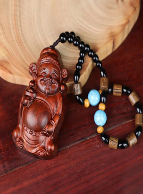 紫檀木雕刻小茶壶把把壶手挂件