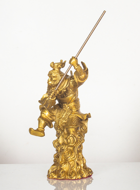 纯黄铜孙悟空齐天大圣摆件家居装饰品工艺品猴子斗战胜佛像中式